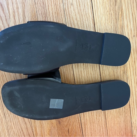 Tory Burch Double Stack Logo Slide Leather Sandals in black - Picture 3 of 6